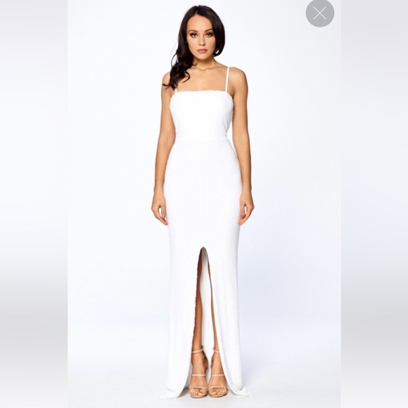 NWT Sequin Slit Gown - Picture 1 of 6